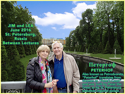 Dr. Charlesworth and Lea at Petrodvorets about 12 miles outside St. Petersburg, Russia