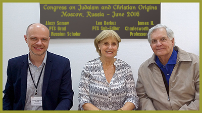 Alexey Samov (Russian scholar), Lea Berkuz, and Professor Charlesworth, during a congress on Judaism and Christian Origins in Moscow in June 2016.